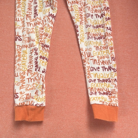 Burt’s Bees Organic Cotton Thankful Give Thanks Thanksgiving pajamas unisex 4T 4 - Picture 8 of 11